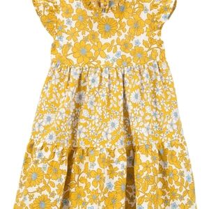 Carter's Yellow and White Floral Linen Dress Size 2T